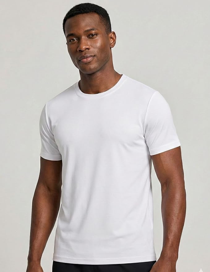 5 Pack Men’s Active Quick Dry Crew Neck T Shirts | Athletic Running Gym Workout Short Sleeve Tee Tops Bulk