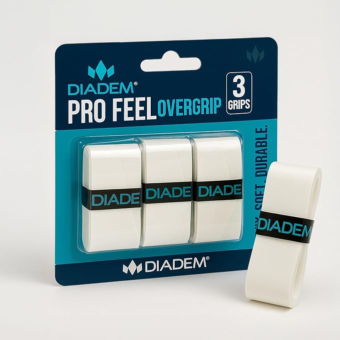 Diadem Pro Feel Overgrip | Ultra-Thin 0.6mm Tennis & Pickleball Grip Tape – Superior Cushioning, Moisture-Wicking & Long-Lasting Tackiness