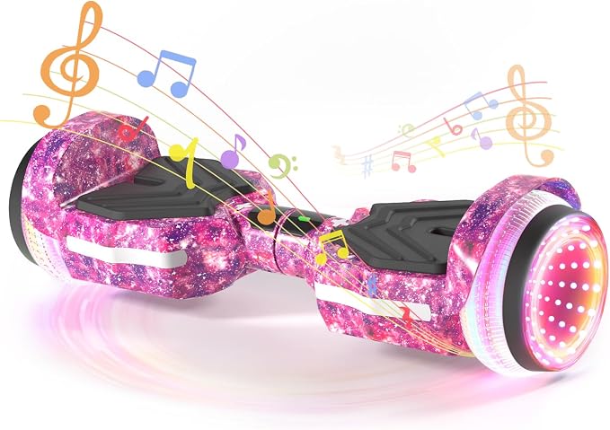 SIMATE Scooter, Colorful LED Light-Up Wheels, Bluetooth Speakers and APP, Dual 250W Motors, 8.5 mph Max Speed & 8.5 Miles Max Range, Gifts for Kids Adults Girls Boys
