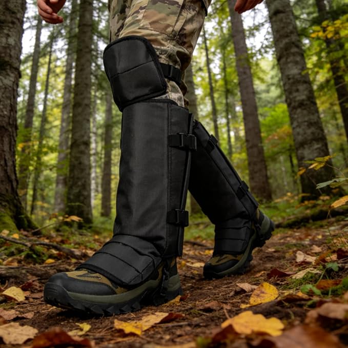 Snake Gaiters for Hunting, Snake Guards for Legs, Waterproof Snake Chaps Gaiter Leggings for Men & Women, Extended Knee Pads Snake Bite Protection, Snake Proof Gaiters with Adjustable Size