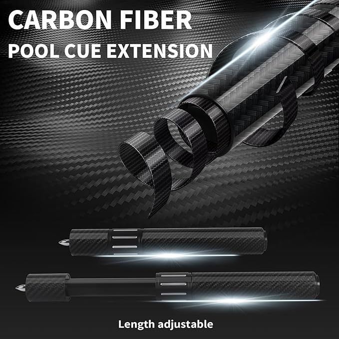 Kmise Professional Pool Cue Stick, 18 19 20oz Canadian Maple Cue Sticks, Low Deflection Shaft with Telescopic Carbon Fiber Extension Cue-Grid