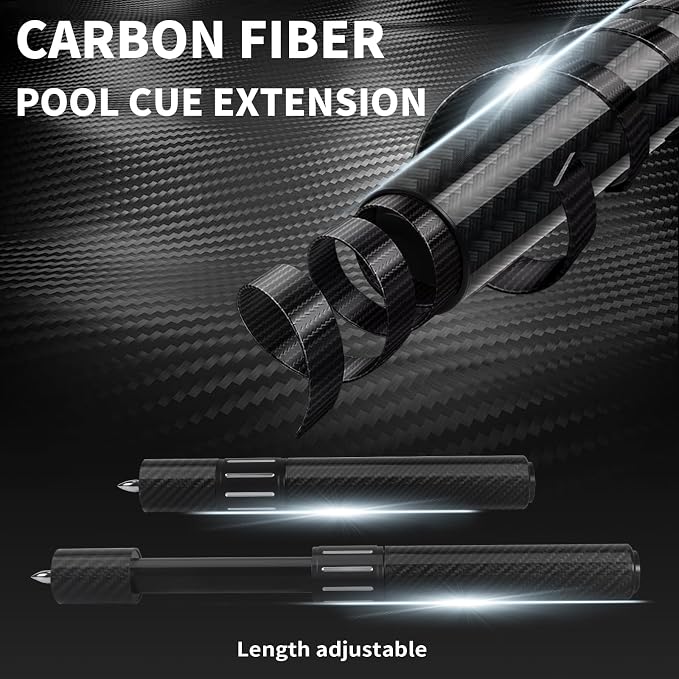 Kmise Professional Pool Cue Stick, 18 19 20oz Canadian Maple Cue Sticks, Low Deflection Shaft with Telescopic Carbon Fiber Extension Cue-Grid