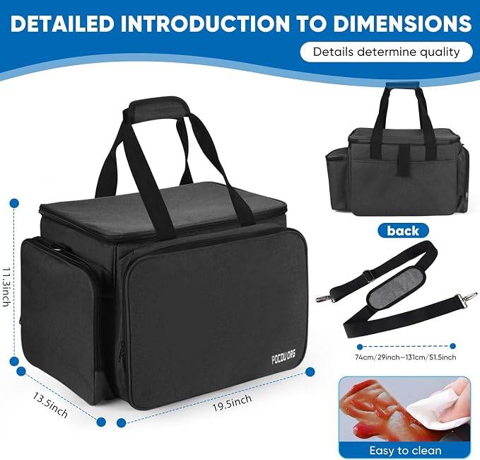 Multi-Purpose Picnic Gear Bag - Outdoor Camping Organizer Storage Bag for Cooking Utensils, Tableware, Gas Bottles, and Spices | Waterproof and Durable | 19.5x13.5x11.5 inches (Dark Gray)