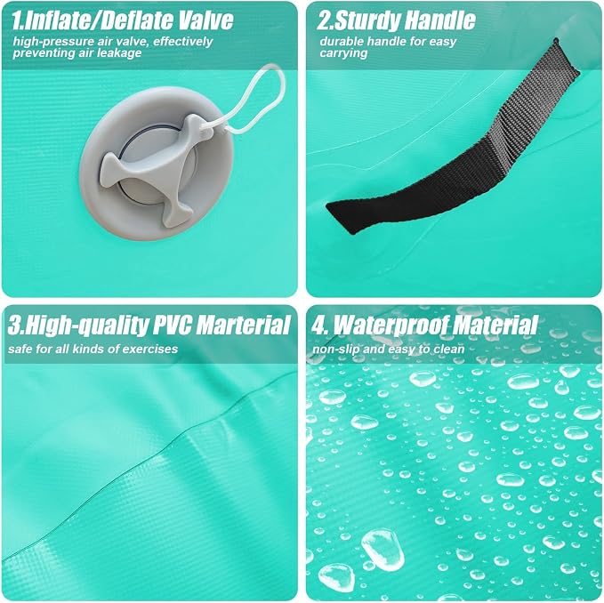 Triclicks Gymnastics Barrel Inflatable Air Roller Barrel Tumble Track Equipment Octagon Mat for Backhandspring Trainer Yoga Cheerleading Home Use Gym Without Pump