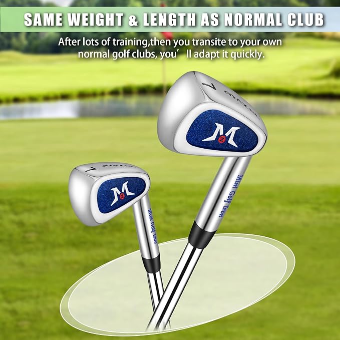 MAZEL Mini Driver/Iron Golf Clubs Swing Trainer Aid to Improve Your Hitting Accuracy & Speed