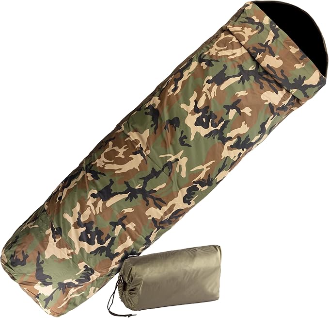 Mil-Tec Trilaminate Durable Waterproof Lightweight Breathable Tactical Outdoor Camping Hiking Generous Cut Sleeping Bag Cover with Zip Closure | Suitable for Various Sleeping Bags