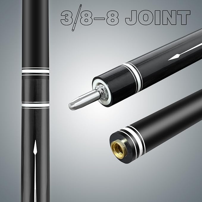 HomeSeason Fiberglass Pool Cue Stick 21oz Cue Sticks 58" Professional Low Deflection Billiard with Screw-in Extension and Leather Bag