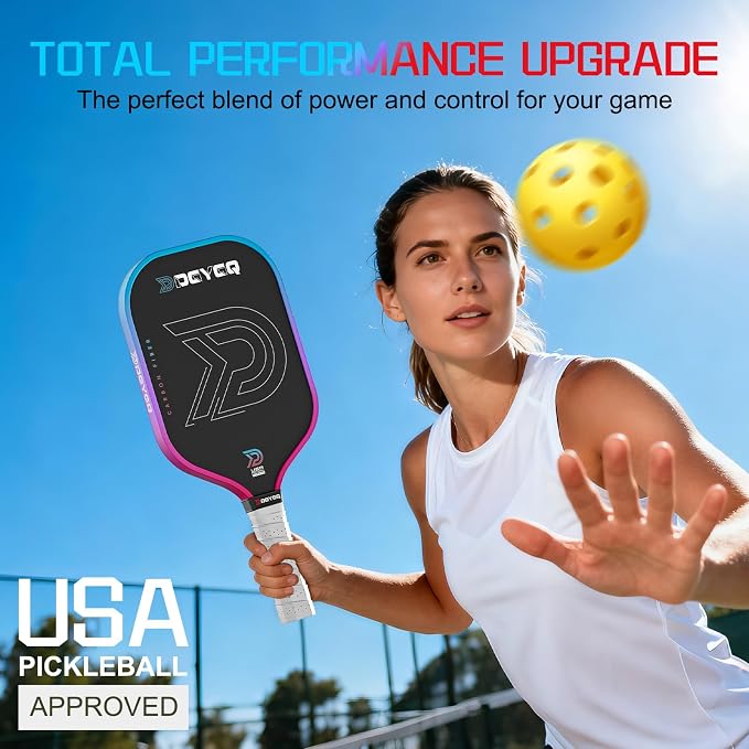 DGYGQ Pickleball Paddles with Polypropylene Honeycomb Core, T700SC Power Carbon Fiber Pickleball Paddle, Increased Power for Ultimate Spin & Consistency