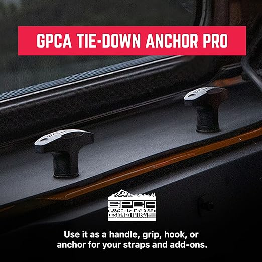 Quick-Release Tie Down GP Anchor/T-Handle Bolts Set, Tie Down Anchor for Fast Jeep Top Removal Lift, Heavy-Duty Tie Downs for Ford Bronco Models, Patented, Black, 8 Packs - GPCA