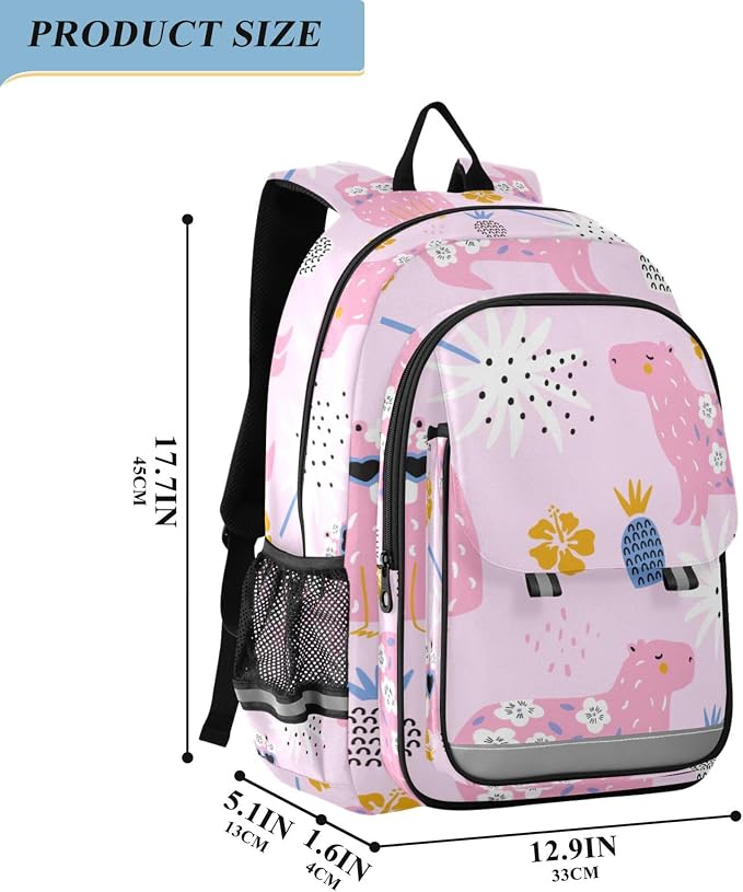 Fisyme Capybara Pink School Backpack Laptop Backpack Bags Bookbag Travel Casual Computer Notebooks Daypack