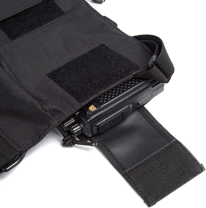 Radio Shoulder Holster Chest Harness Holder Vest Rig for Two Way Radio Chest Front Pack Pouch Walkie Talkie Case with Front Pouches for Kenwood Arcshell Retevis Baofeng UV-5R F8HP UV-82 888S (2Pack)