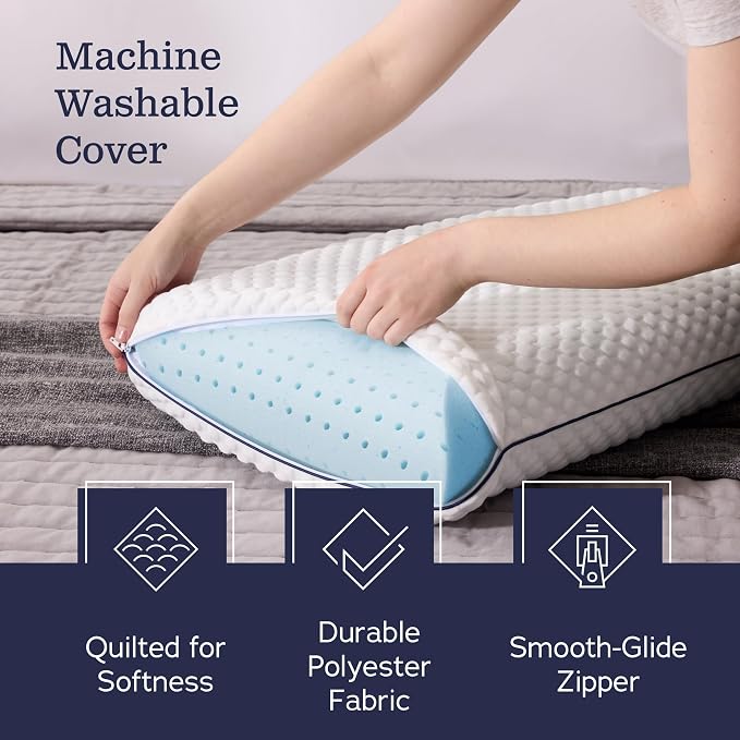 WEEKENDER Gel Memory Foam Pillow - King Size - Medium Firm Feel - Neck and Shoulder Support - Side & Back Sleepers - Home, Hotel, & Hospital Essentials - CertiPur Certified (Pack of 4)