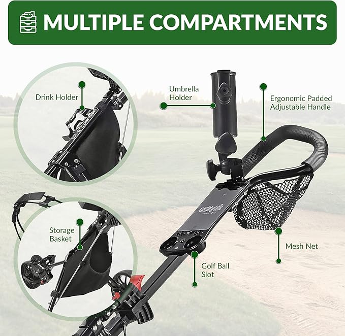 Caddytek Golf CaddyLite 11.5 V3 Superlite Deluxe Push Cart