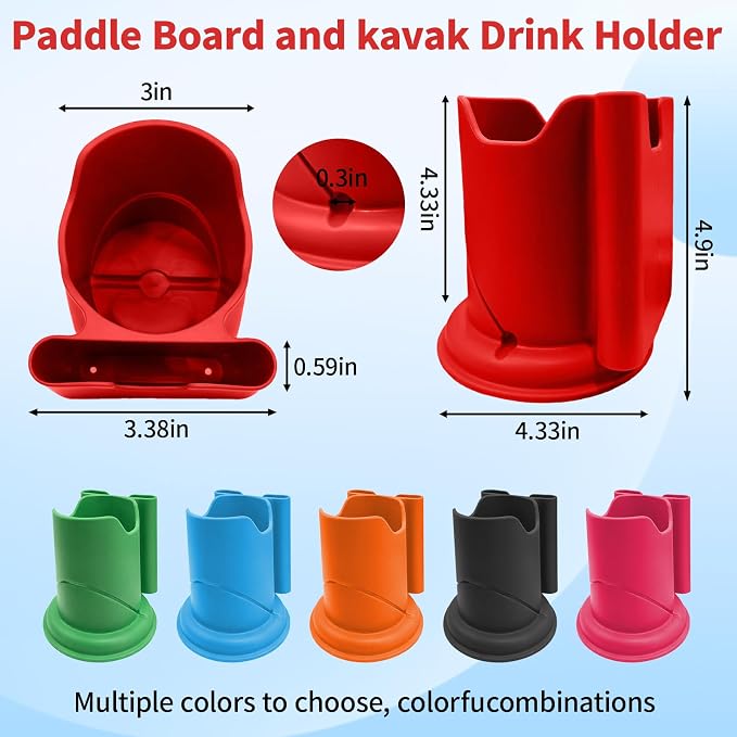 Premium 2-in-1 Paddle Board Cup Holder, Non-Slip Kayak Drink and Phone Holder with Secure Lock System, Universal Cup Holder for SUP, Boat, Surfboard, Canoes, Paddleboard Accessories (Orange)