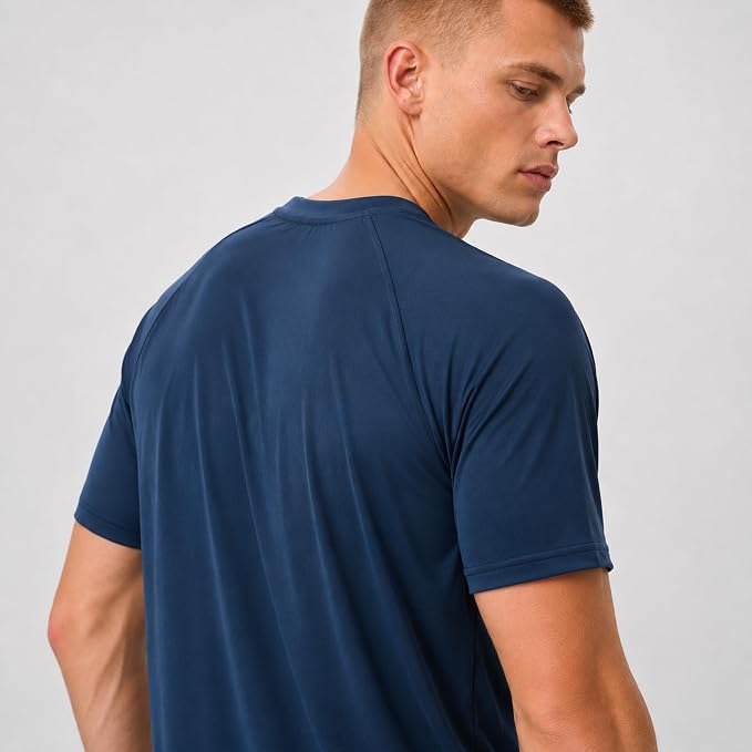 Sports Unisex Performance T Shirt, Lightweight Navy Athletic Tee, Stretch Training Shirt