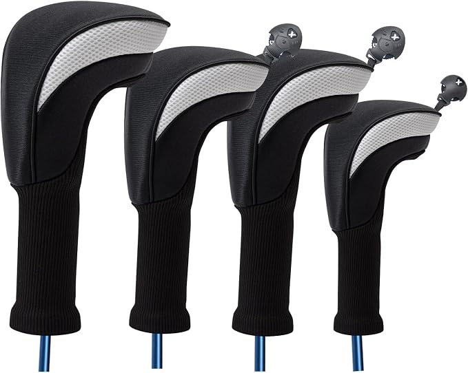 Wood Headcover Golf Club Covers Driver Headcovers Nylon Head Covers Designed to Fit All Woods - 3/4/5/6 Pack/Set Golf Accessories Suitable for Men and Women