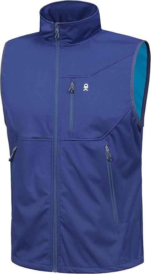Little Donkey Andy Men's Lightweight Softshell Vest Windproof Sleeveless Jacket for Travel Hiking Running Golf