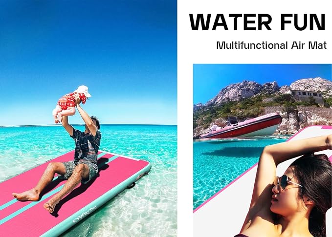 Inflatable Air Gymnastics Mats for Tumbling, 10ft/13ft/16ft/20ft Tumble Track Tumbling Mats for Kids, 4/8 Inches Thick Training Mat with Electric Pump Gymnastics Equipment for Kids Mat