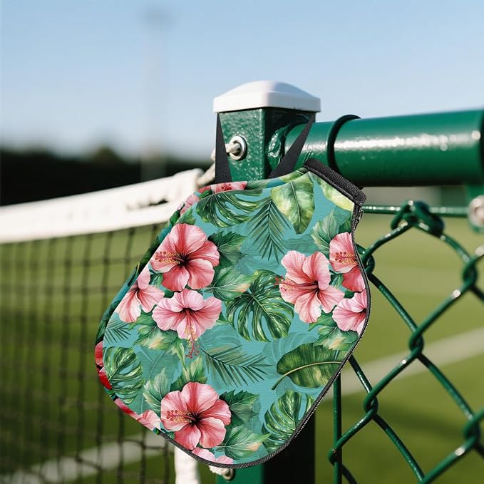CUTHOLLOW 2PCS Pickleball Paddle Cover with Zipper, Compatible with with 11.81 x 7.87 Inch USAPA Paddles, Neoprene Scratch-proof & Machine Washable Racket Bag