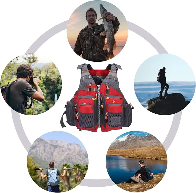 Lixada Fly Fishing Vest Fishing Jacket Breathable Polyester Mesh Design Fishing Vest