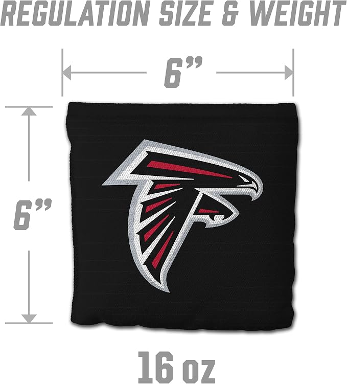 YouTheFan Officially-licensed NFL Set of 8 Cornhole Bags - All Weather Dual Sided Slide & Stop - regulation size