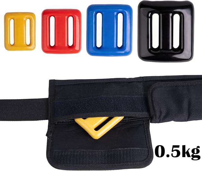 Vinyl Coated Diving Weights-4pcs 1.1-4.4 lbs Dive Weights with 4 Pocket Scuba Weight Belt with Quick Release Buckle,Used for Freediving, Spearfishing & Scuba Diving-Fit for Waist 32" to 52"