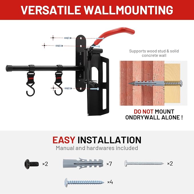Swivel Bike Wall Mount, Bike Hangers for Garage, Space-Saving Vertical Bike Rack, Sturdy Bike Storage Rack Holds Up to 66lbs with No-scratch Protection, Easy to Install, 2 Pack