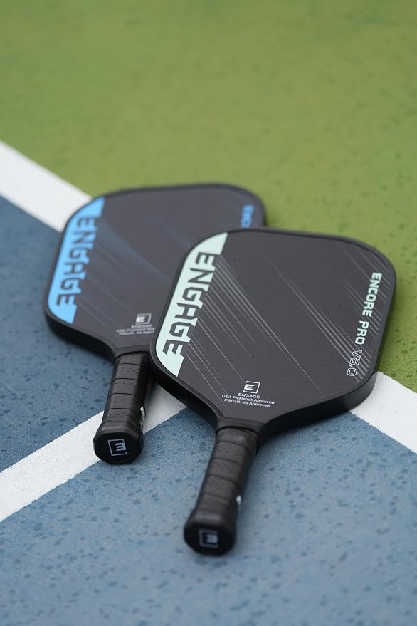 Engage Encore Pro V3.0 Pickleball Paddle | Raw Carbon Fiber & Polymer Core for All-Around Playability