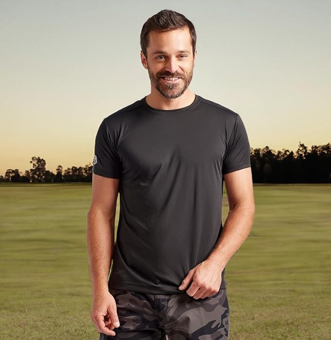 TRUEWERK Men's UPF 50+ Sun Protection Shirt - B1 Short Sleeve Work Tee, Moisture Wicking, Lightweight