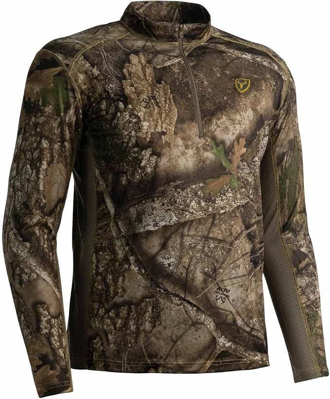 SCENTBLOCKER Angatec Long Sleeve 1/4 Zip Performance Shirt Mens Camo Hunting Clothes