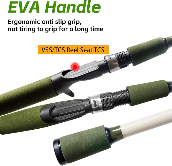 6’0” Medium Power Spinning Fishing Rod, Carbon-Fiberglass Composite Rod for Freshwater & Saltwater, Strong Yellow-Green Rod for Bass Trout Crappie, Affordable Great Gift for Fishing Lovers
