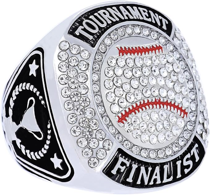 12 Pcs Baseball Ring Softball Baseball Finalist Ring Sport Ball Trophy Award Gift for Tournament or League Finalist Winner