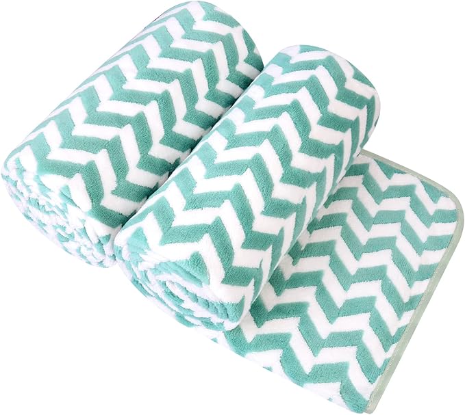 JML Microfiber Bath Towels, 2 Pack 30" x 60", Oversized Large Bath Towel, Soft, Super Absorbent, Fast Drying, Multipurpose for Sauna, Shower, Gym, Pool, Hair Wrap, Sport, Fitness, Yoga, Chevron Green