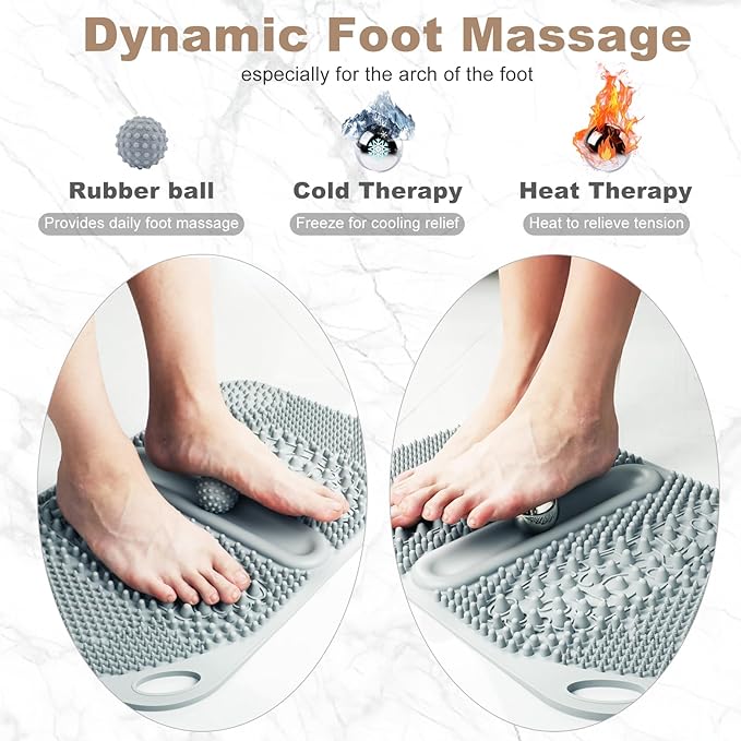 FREATECH Foot Massage Acupressure Mat and Silicone Back Scrubber Bundle
