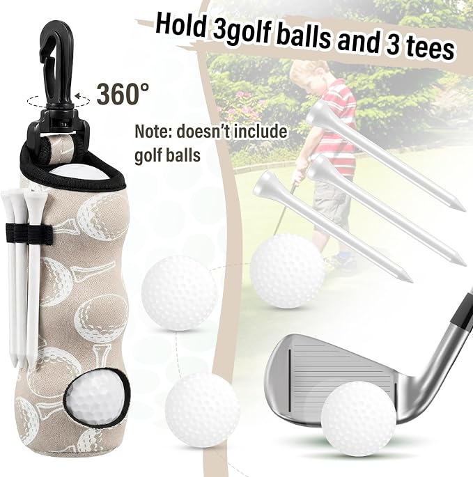 Liliful 12 Pcs Golf Accessories Kit, Include Golf Ball Bag with Hook Towel Tees Magnetic Ball Marker Divot Tool Cleaner Brush for Women Man Gifts