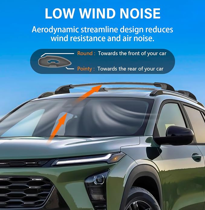 300lbs Lockable Roof Rack Cross Bars Compatible with 2023-2026 Chevrolet Chevy Trax 2RS ACTIV LT, Aluminum Roof Rails Crossbar for Cargo Carrier Luggage Kayak Canoe Snowboard