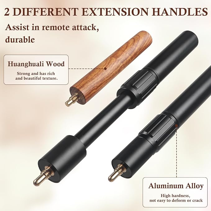 Kmise 57 inch Pool Cue, 19oz Cue Stick with 9.5mm Professional Tip, Handcraft, Made of Chacate Preto Wood, Bar or House Use for Men or Women, Pool Sticks for Adults