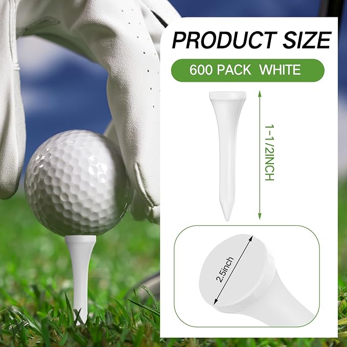 Mudder Golf Tees Bulk Wooden Bamboo Golf Tees Multicolor Wood for Men Balls Accessories