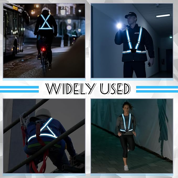 Hercicy Reflective Running Vest Reflective Running Shirt with Safety Straps High Visibility Construction Vest for Night Cycling Hiking Jogging Dog Walking