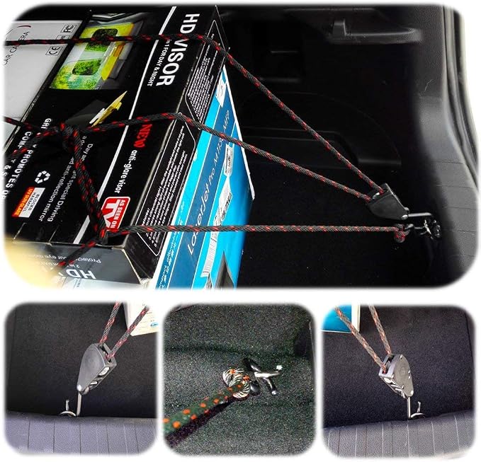 LE KAPMOZ Kayak Tie Down Straps Canoe Bow and Stern Heavy Duty Cargo Ratchet Pulley Rope Hanger