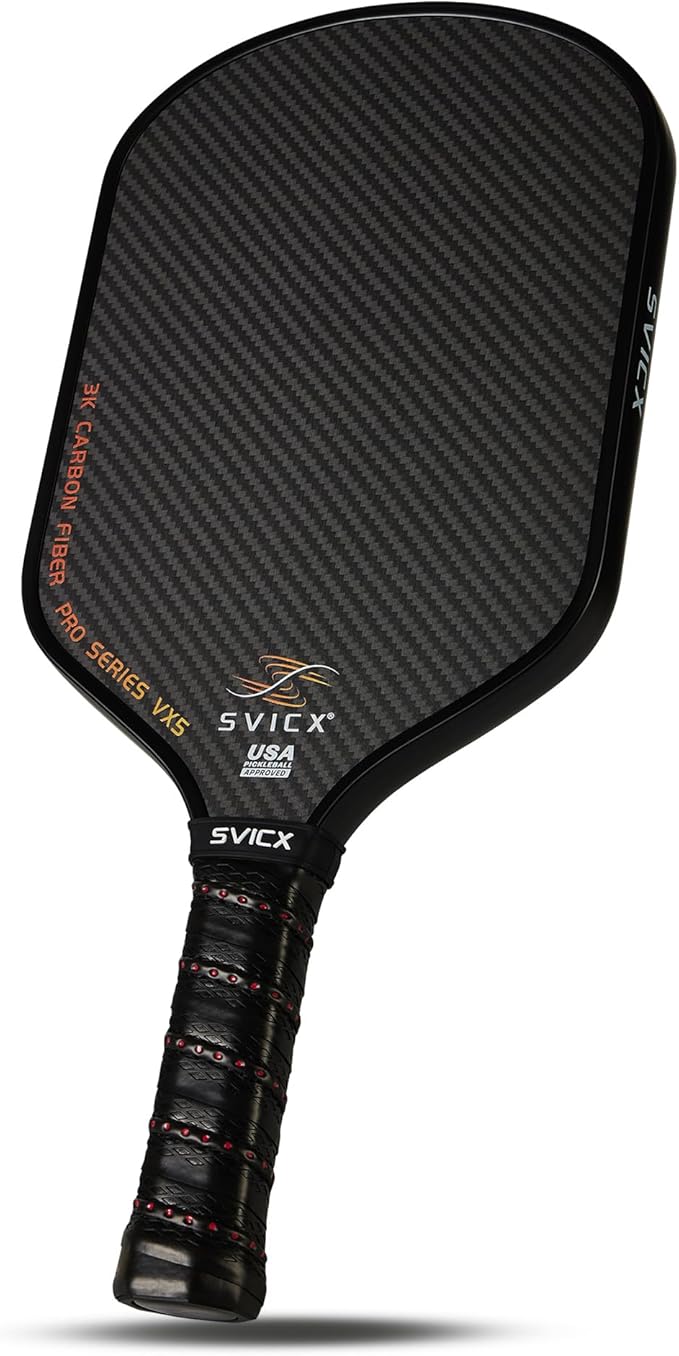 Carbon Fiber Pickleball Paddle 16mm – Professional Pickleball Paddles with Superior Control, Power & Spin – Extended Handle for Two-Handed Grip, USAPA Approved