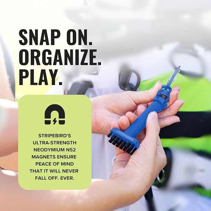 Magnetic Golf Club Brush - Detachable - Premium Nylon Bristles - Golf Bag Accessory - Golf Club Cleaner - Golf Tool