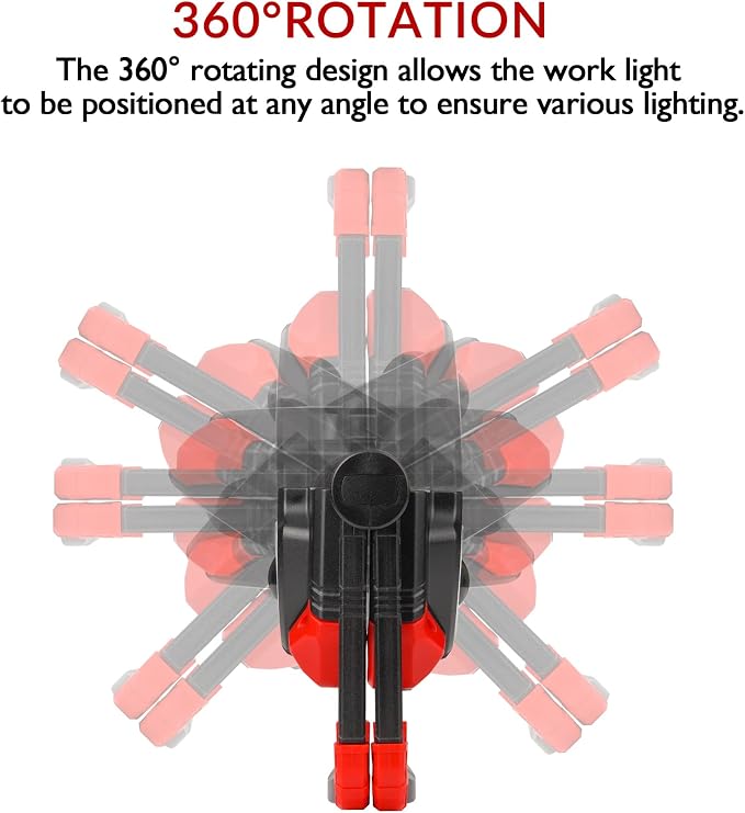Adelante LED Headlamp Flashlight, 2500LM 6500K 12 Hours Long Lasting Rechargeable Work Light, Portable Flood Light for Mechanics, Repairing