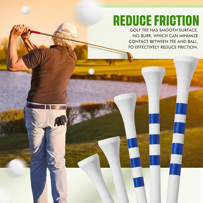 Mudder Golf Tees Bulk Wooden Bamboo Golf Tees Multicolor Wood for Men Balls Accessories
