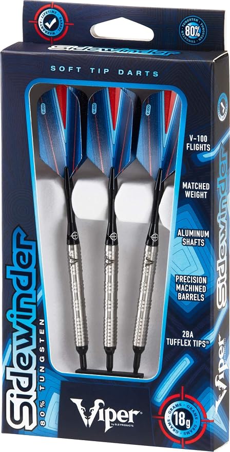 Viper Sidewinder 80% Tungsten Soft Tip Darts, 18 Grams