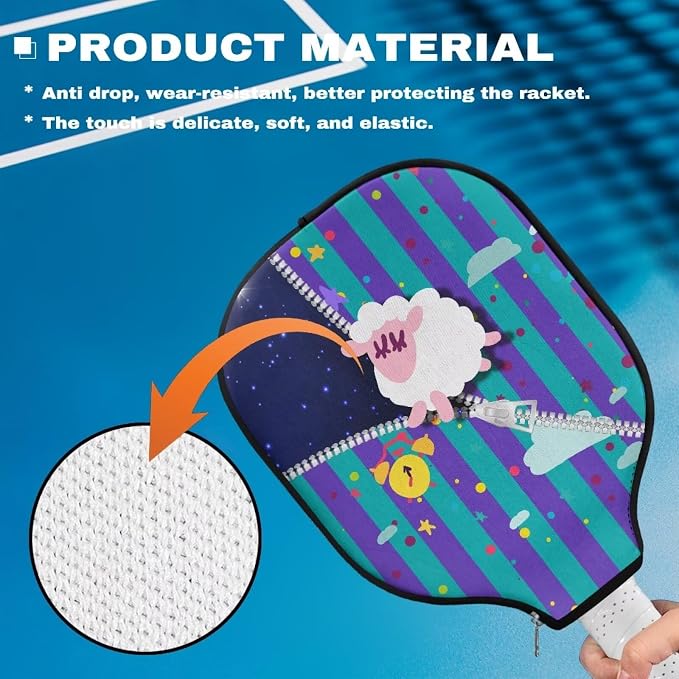 Pickleball Paddle Covers Only for Men and Women Zipper Closure Protection and Decoration