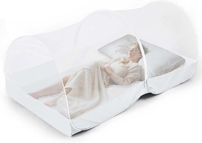 Mosquito Net for Bed - Pop Up Bed Tent - Portable Travel Mosquito Net, Mosquito Netting for Suitable for Baby, Adult Bedroom, Camping, Napping, Patio (White)