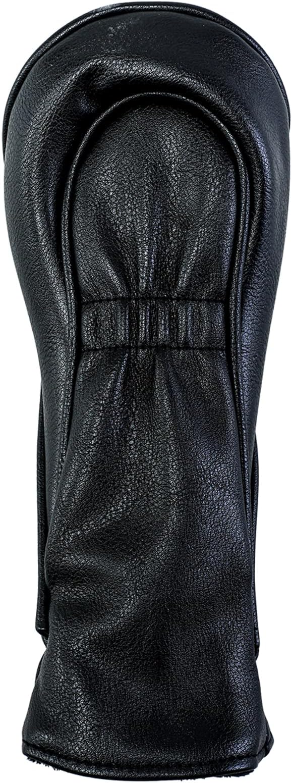 Golf Club Covers – Blackout Leather Driver Headcover, Fairway Wood, 3 Wood, Hybrid, Fits Mallet Blade Putter Head Covers Alignment Stick Cover
