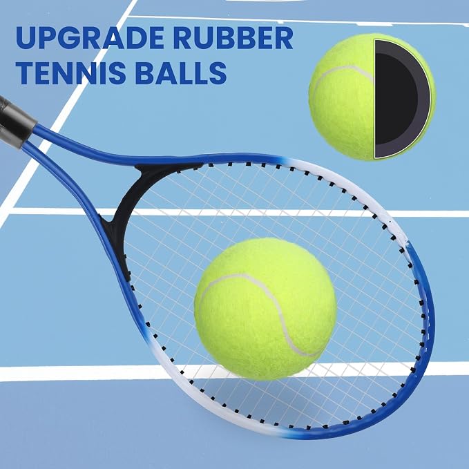 Kids Tennis Rackets Training Set - 7-in-1 Youth Tennis Racket Set, 2 pcs 19″ Rackets,1Tennis Trainer & 2Rebound Balls&1tennis Ball,Tennis Racquet Set for Beginners & Family Activities
