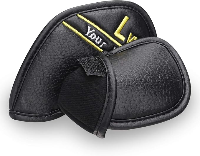 CRAFTSMAN GOLF 12pcs or 1pc Black Leather Golf Iron Head Covers Set Headcover Colorful Number Embroideried for Callaway Ping Taylormade Cobra Also Custom Version w/Your Name